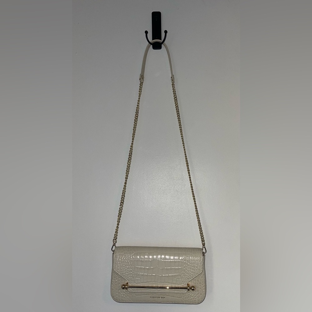 Strathberry Croc Crossbody Baguette Bag